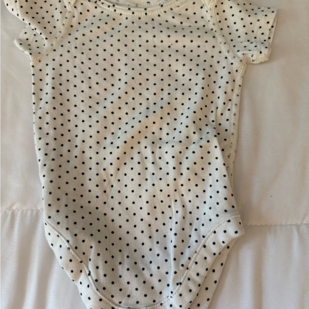 Hanna Andersson White and Black Baby Onesie